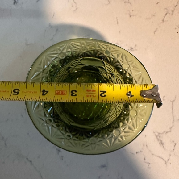 Fenton Colonial Green Glass Daisy and Button Top Hat Trinket Dish Vase - Picture 11 of 11